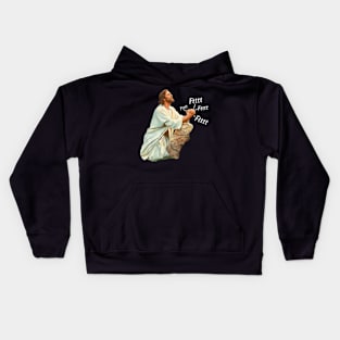 Jesus Prays To Heavenly Fer Kids Hoodie